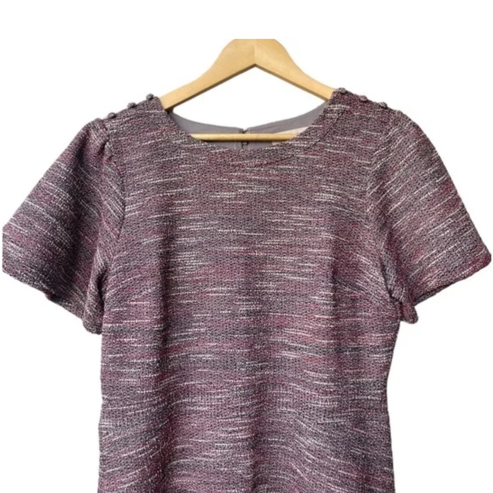 Loft Ann Taylor Midi Sheath Short Sleeve Work Tweed
